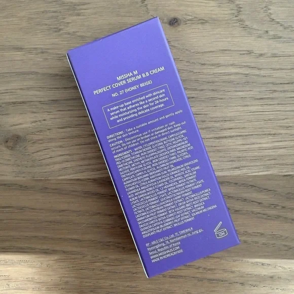 NWT Missha Perfect Cover Serum BB Cream in No. 27 Honey Beige - Picture 2 of 6